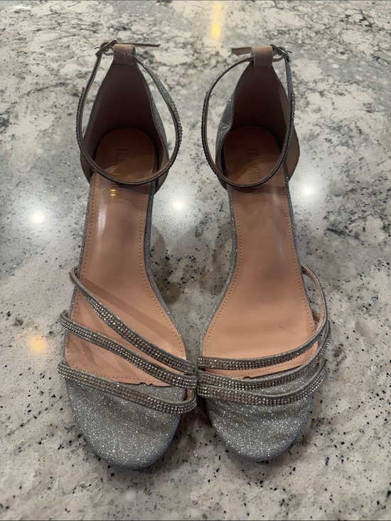 Amanda Uprichard Shoes - Amanda Uprichard Silver Glitter Ankle-Strap Heels